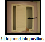 slide panel into position